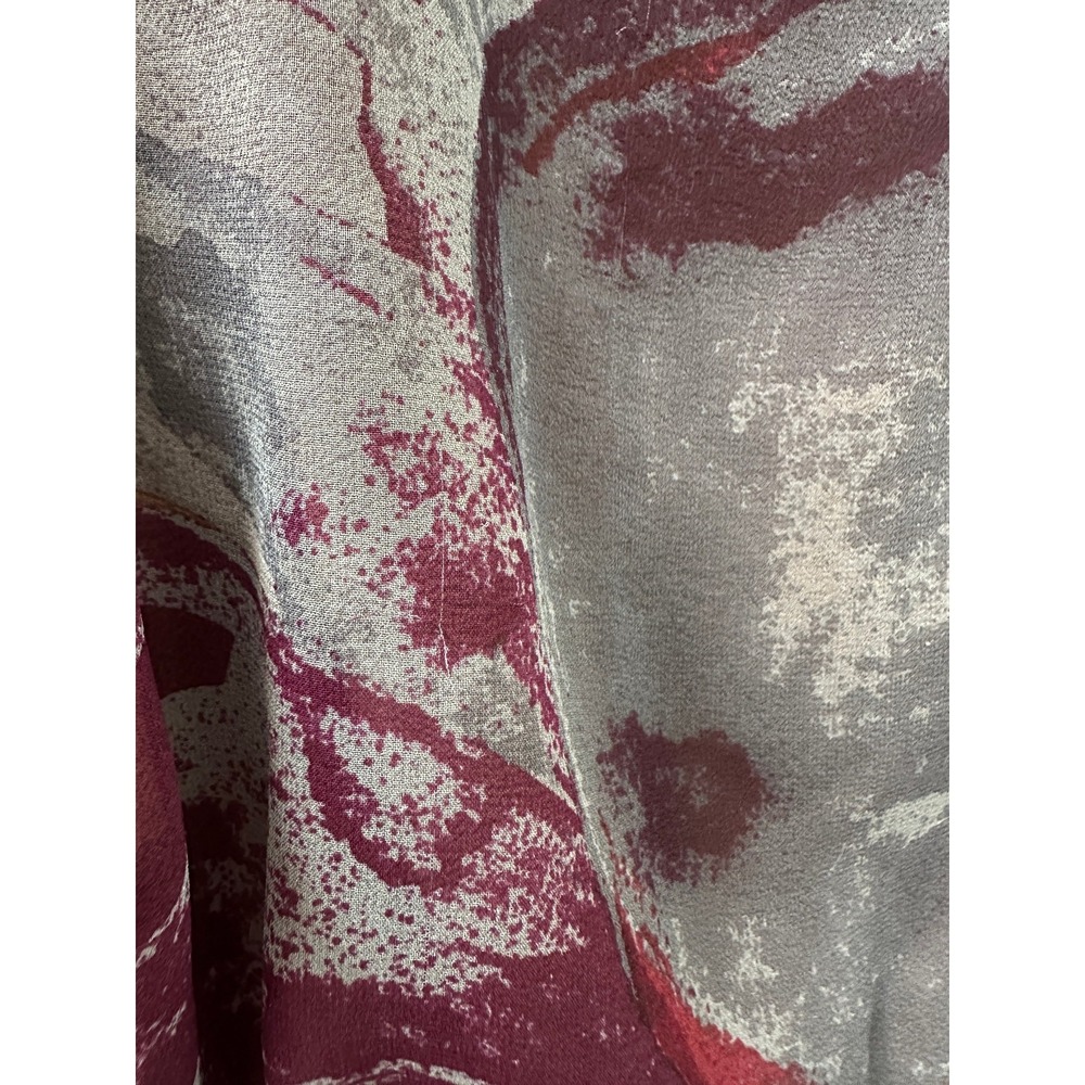 Tibi New York Silk Dress Size 8 Abstract Art Sheer Sleeve Lined Boho Blouson - Picture 7 of 16